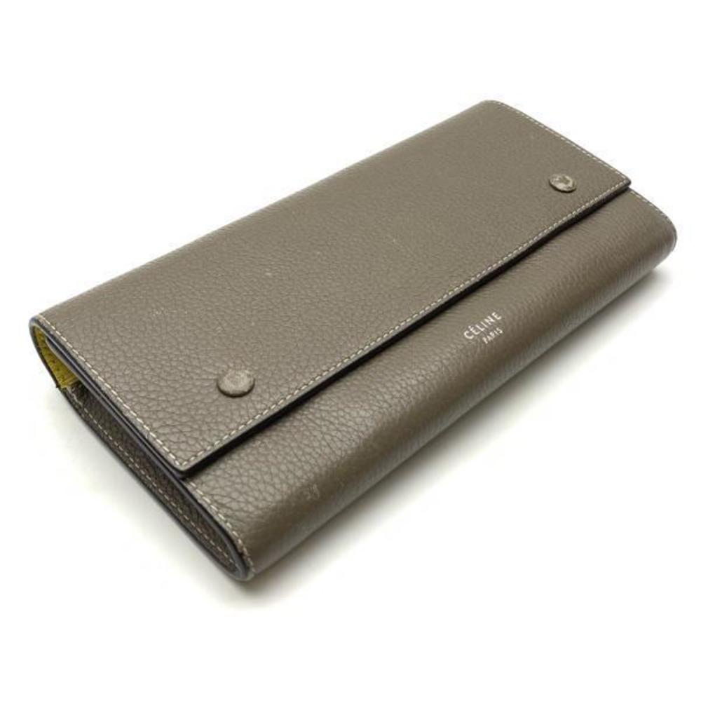 Celine Flap Leather Multi-Function Long Wallet Gr… - image 4